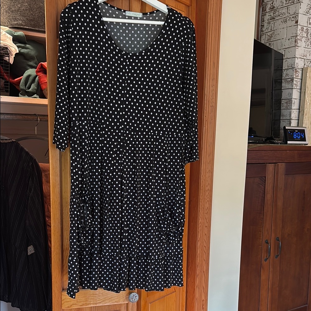 Magna Black and White Polka Dot Dress